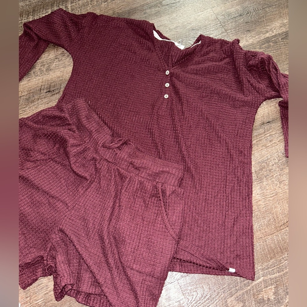 Waffle knit PJ set